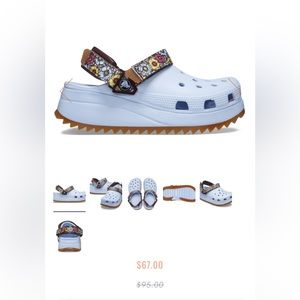 CROCS UNISEX HIKER RETRO FLORAL CLOG - BLUE CALCITE